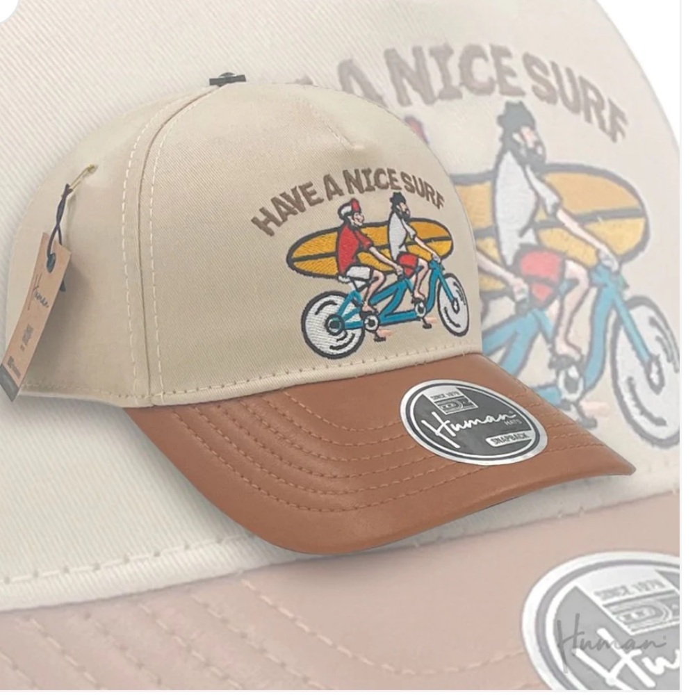 Beige and Brown Surf Cap